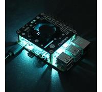Cappello ventola di raffreddamento attivo per Raspberry Pi 5/4B/3B+, scheda di estensione GPIO con indicatore LED, kit dissipatore di calore in ABS per prestazioni termiche migliorate e layout chiaro