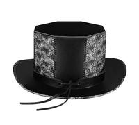 Cappello vintage vittoriano piatto Steampunk ottagonale Cap MagicShow Copricapo Accessori per feste in maschera Gioco di ruolo Cappello da gentiluomo Cavaliere Flat Top per feste di Halloween