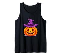 Cappello Viola Zucca Camicia Halloween Ottobre Party Canotta