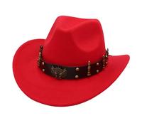 Cappello Western Cowboy Stile Autentico con Decorazione Elegante per Jazz Eventi Etnici (RD1-a, One Size)