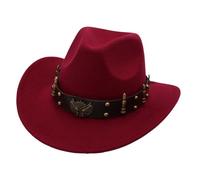 Cappello Western Cowboy Stile Autentico con Decorazione Elegante per Jazz Eventi Etnici (RD3-a, One Size)