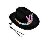 Cappello Western da Cowboy Pasqua per Bambini,Con Orecchie da Coniglio in Non Tessuto Western Simpatico,Costume Bambina Cappello da Cowgirl Pasqua - per Compleanni Feste Familiari Ricorrenze Palco