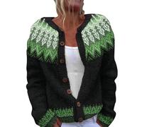 Cappotti cardigan da donna casual vestibilità ampia singolo peluche arte floreale stampa confortevole lavorato a maglia 2025 autunno inverno top cardigan da donna a maniche lunghe button down giacche