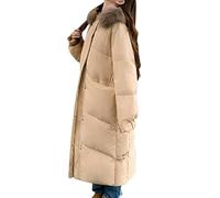 Cappotti da donna Plus Size Elegante Maxi Lunghezza pelliccia Faux Trim | Giacca impermeabile da donna, trapuntata, leggera, lunga, con cerniera, invernale, capispalla