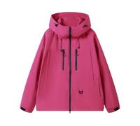 Cappotti da uomo all'aperto eleganti casual tinta unita a maniche lunghe con cappuccio tasche con cerniera giacca Stormtrooper Outwear, Z-279 Rosa acceso, 3XL