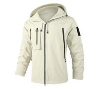 Cappotti impermeabili da uomo Primavera Giacca antipioggia con cappuccio Classic Fit Softshell Giacca da lavoro tinta unita Abbigliamento da lavoro antivento Giacca a vento Giacca a vento