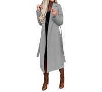 Cappotti invernali da donna, classici, lunghi in lana, trench da lavoro formale, aperti sul davanti, con cintura, giacche lunghe alla moda