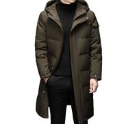 Cappotti invernali lunghi da uomo, leggeri, caldi, isolati, a vento, parka invernale con cappuccio, Caff, XL