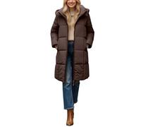 Cappotti invernali per le donne Regno Unito imbottito spesso giacca trapuntata da donna con cappuccio tinta unita plus size piumini lunghi con tasche inverno caldo piumino impermeabile casual manica