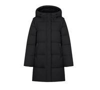 Cappotti lunghi da donna taglie forti cappotti invernali da donna con cappuccio Parka ispessito resistente al vento con chiusura a zip giacca imbottita trapuntata da donna con tasche con zip, Nero , M