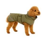 cappottino cane taglia piccola - Flamingo Cujo Verde - A:30cm B:42cm C:42-48cm - poliestere - idrorepellente - bande riflettenti - strato isolante