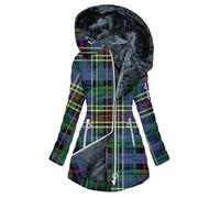 Cappotto a Quadri Invernale da Donna Piumino Donna 100 Grammi Piumini Donne Invernali Elegante Cappotto Donne Tinte Unite Manica Lunga Caldo Trench Giubbotto Termica Antivento Giacce con Cappuccio