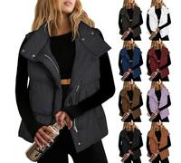 Cappotto Autunno Donna Corto, Piumino Donna Senza Maniche Grande Dimensione, Cappotti Quotidiani Con Cerniera Giacca Spessa Imbottita Gilet Casual Casa Loungewear Metà Stagione Piumino, marrone, S