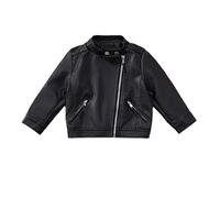 Cappotto Bambini Giacca Invernale Ragazze Moda PU Pelle Moto Giacca Bambini Capispalla Cappotto Slim 2 13 Anni, Nero , 10-11 Anni