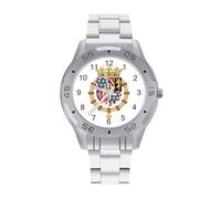 Cappotto Braccia dei Duchi di Borgogna Incoronato Uomo Business Watch Moda In Acciaio Inox Orologi Da Polso Personalizzato Facile Leggere Orologi per Le Donne