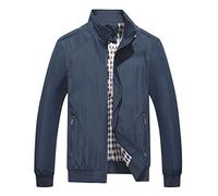 Cappotto casual da uomo invernale caldo cappotto da uomo moda business solido tempo libero grande cerniera giacca cappotto paura, Blu scuro, 5XL