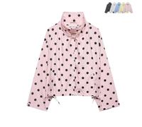 Cappotto Casual Vintage Da Donna A Pois Con Coulisse Sull'orlo Giacca | Giacca Leggera Da Donna Con Bottoni A Pois, Cappotto Casual Con Tasche, Per Le Vacanze