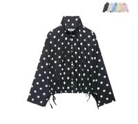 Cappotto Casual Vintage Da Donna A Pois Con Coulisse Sull'orlo Giacca | Giacca Leggera Da Donna Con Bottoni A Pois, Cappotto Casual Con Tasche, Per Le Vacanze