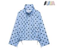 Cappotto Casual Vintage Da Donna A Pois Con Coulisse Sull'orlo Giacca | Giacca Leggera Da Donna Con Bottoni A Pois, Cappotto Casual Con Tasche, Per Le Vacanze