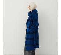 Cappotto con sciarpa a quadri, misto lana Blu 40 (IT) - 36 (FR) A quadretti