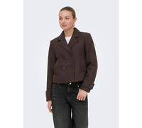 Cappotto corto con colletto tailleur, abbottonato Marrone M Tinta unita