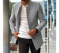 Cappotto Corto Uomo Elegante Slim Fit Grigio Perla Bottoni Design Moderno 55682