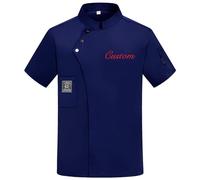 Cappotto Da Cuoco Personalizzato Manica Corta Giacca Da Cuoco Personalizzata Con Cappello Grembiule Camicia Da Cuoco Uniforme Alberghiera per Uomini Donne