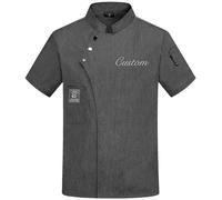 Cappotto Da Cuoco Personalizzato Manica Corta Giacca Da Cuoco Personalizzata Con Cappello Grembiule Camicia Da Cuoco Uniforme Alberghiera per Uomini Donne