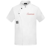 Cappotto Da Cuoco Personalizzato Manica Corta Giacca Da Cuoco Personalizzata Con Cappello Grembiule Camicia Da Cuoco Uniforme Alberghiera per Uomini Donne