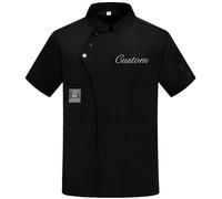 Cappotto Da Cuoco Personalizzato Manica Corta Giacca Da Cuoco Personalizzata Con Cappello Grembiule Camicia Da Cuoco Uniforme Alberghiera per Uomini Donne