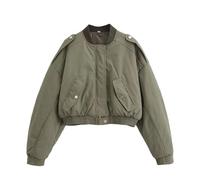 Cappotto da donna a maniche lunghe spesso tinta unita, Esercito En8, M