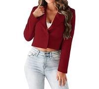 Cappotto da donna con un bottone, casual, piccolo, cappotti, da donna, Rosso, 3XL