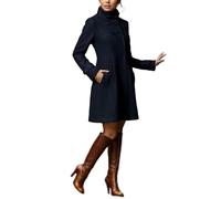 Cappotto da donna di media lunghezza con cappuccio e doppio petto mantello trench con cappuccio, cappotti invernali da donna, Nero , 3XL