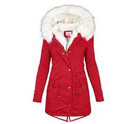 Cappotto da donna elegante di grandi dimensioni, trench con colletto in pelliccia sintetica foderato in pile, antivento, caldo, giacca a vento a maniche lunghe, slim fit, parka Y2K