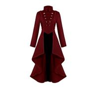 Cappotto da donna, Frac da donna - Uniforme gotiche Tailcoat,Uniforme di cappotto di coda, giacca lunga trincea vittoriana a coda di rondine, costumi di Halloween di Mant