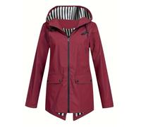 Cappotto da donna, invernale, parka, giacca calda, classica, casual, casual, con cappotto, slim fit, taglie forti, rosso, S