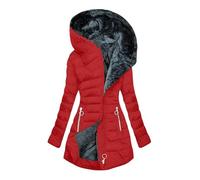 Cappotto da Donna Inverno Curvy Parka Pelliccia Giubbotto Donna Invernale Giacche con Cappuccio alla Moda Piumino Foderato in Pile Caldo Elegante Giacca Zip Casuale Taglie Forti Media Lugghezza