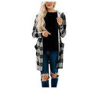 Cappotto da donna, ispessito, abbottonato, foderato in pile invernale, largo, lungo, capispalla con tasche collant da donna, Nero , XL