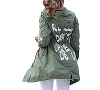 Cappotto da donna stile I Really Don't Care Do U stampato Melania Trump giacca lunga in cotone verde, Verde, M