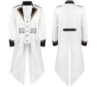 Cappotto da uomo gotico steampunk alla moda con design a coda di rondine
