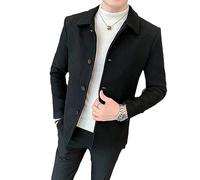 Cappotto da uomo in cotone Autunno e inverno Giacca corta in lana Giacca a vento Abbigliamento da uomo per personalità giovanile Black XS
