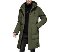 Cappotto da uomo trapuntato lungo con cappuccio giacca invernale termica con cerniera intera con coulisse giacche invernali larghe casual Utility Puffy cappotti pesanti Softshell antivento Top Coat