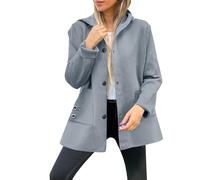 Cappotto di lana con cappuccio da donna - elegante trench lungo inverno cappotto invernale giacca per le mezze stagioni, tinta unita, per il tempo libero, con tasche, casual, invernale, giacca
