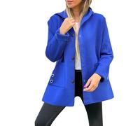 Cappotto di lana con cappuccio da donna - elegante trench lungo inverno cappotto invernale giacca per le mezze stagioni, tinta unita, per il tempo libero, con tasche, casual, invernale, giacca