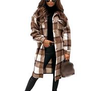 Cappotto di Lana con Stampa Scozzese Autunno E Inverno Moda Donna