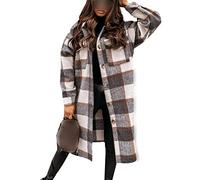 Cappotto di Lana con Stampa Scozzese Autunno E Inverno Moda Donna