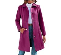 Cappotto di Lana da Donna Soprabito Classico Invernale da Donna Con Tasche Monopetto Cappotto Donna Invernale Media Lunghezza Caldo Cappotto in Misto Lana Elegante Giacche Larghe Cappotti Casual