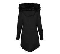 Cappotto di moda Inverno Solido Casual Cappotto Donna Sottile Più Spessa Cappotto Delle Donne Delle Donne Foderato In Pile Cappotti, Nero , L