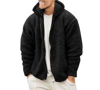 Cappotto di pelliccia da uomo, giacca in pile Sherpa con cappuccio, manica lunga, cerniera completa, casual, caldo, invernale, cappotti 2025