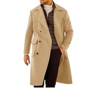 Cappotto di pioggia Inverno Caldo Solido Tasca Cappotto di Lana Cappotto Spesso Uomo di Media Lunghezza Cappotti e Giacche Inverno Giacca Cargo (Khaki, XXXXL), cachi, 4XL